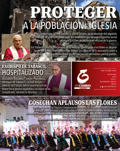 Portada de En Cambio - Tabasco (contraportada) del lunes, 13 de abril de 2026