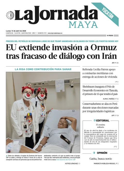 Portada de La Jornada Maya Yucatán del lunes, 13 de abril de 2026