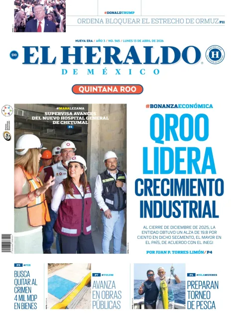 Portada de El Heraldo de Mexico - Quintana Roo