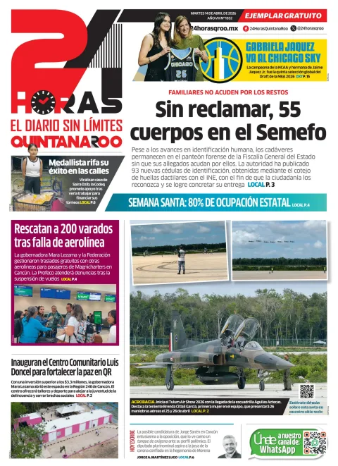 Portada de 24 Horas Quintana Roo