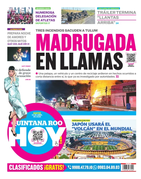 Portada de Quintana Roo Hoy (contraportada)
