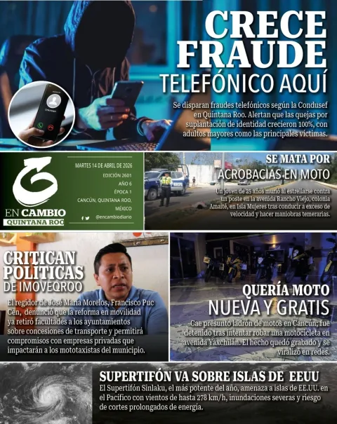 Portada de En Cambio - Quintana Roo (contraportada) del martes, 14 de abril de 2026