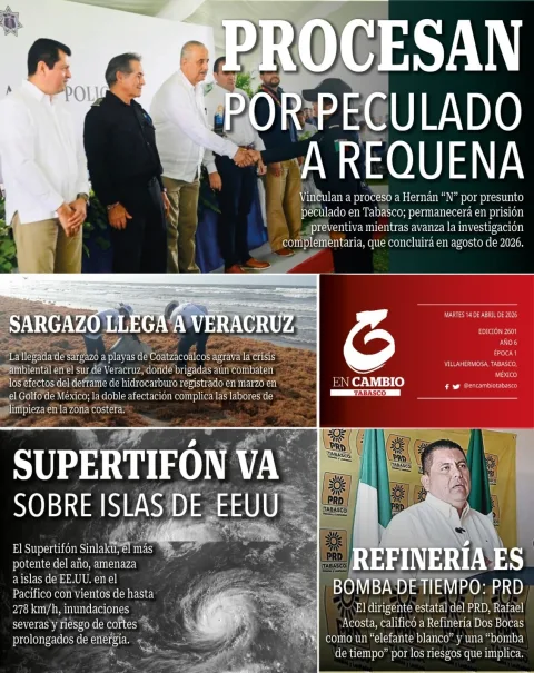 Portada de En Cambio - Tabasco (contraportada) del martes, 14 de abril de 2026