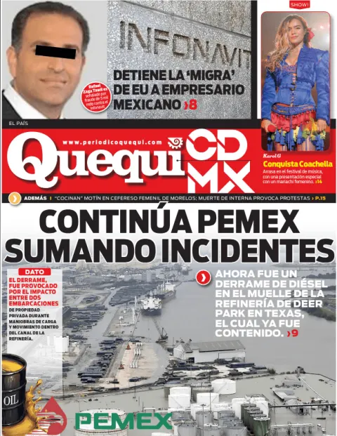 Portada de Quequi CDMX (contraportada) del martes, 14 de abril de 2026