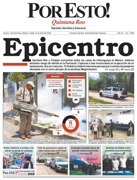 Portada de Por Esto (quintana Roo Cancun) del 2026-04-14