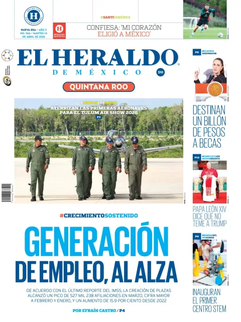 Portada de El Heraldo de Mexico - Quintana Roo