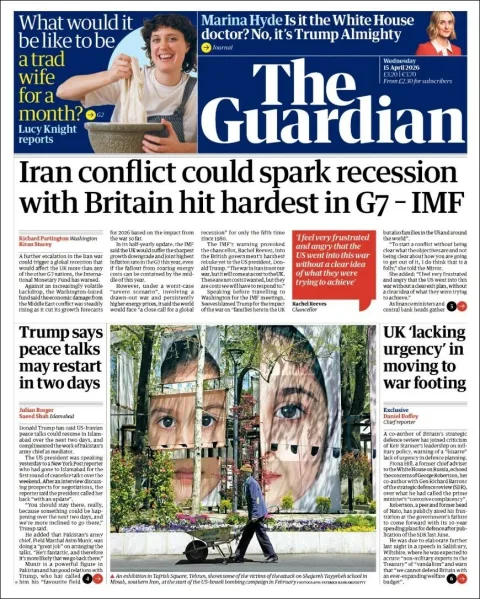 Portada de The Guardian (reino Unido) del 2026-04-15