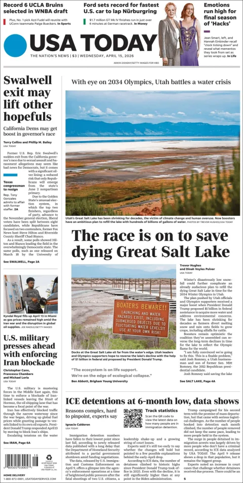 Portada de Usa Today