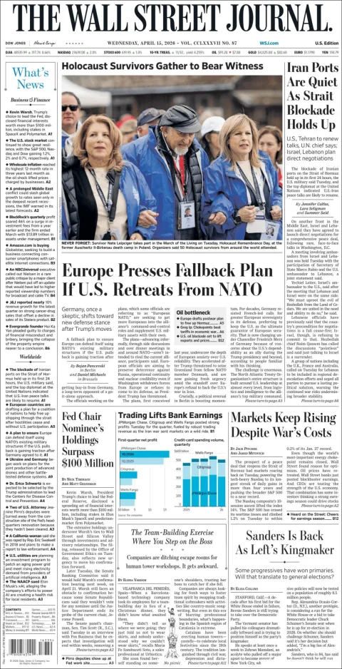 Portada de The Wall Street Journal