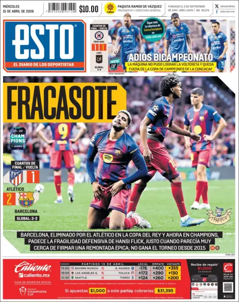 Portada de Esto del miércoles, 15 de abril de 2026