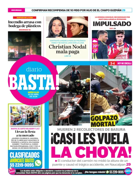 Portada de Basta! (contraportada)
