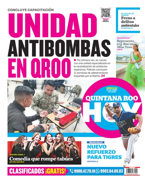 Portada de Quintana Roo Hoy (contraportada)