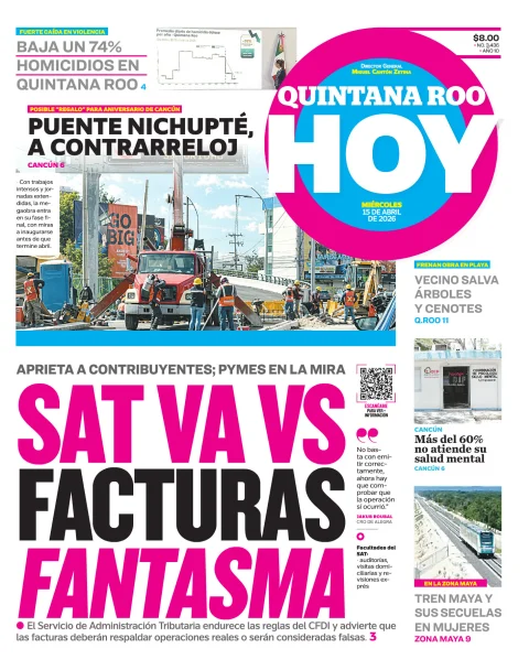 Portada de Quintana Roo Hoy (portada)