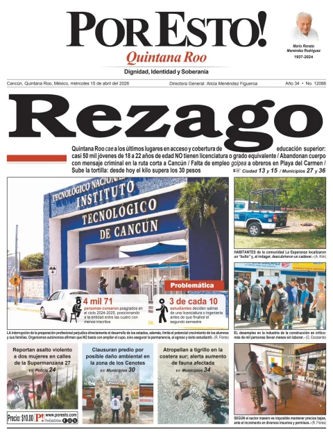 Portada de Por Esto (quintana Roo Cancun) del 2026-04-15