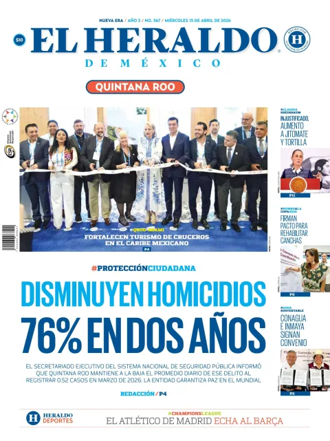 Portada de El Heraldo de Mexico - Quintana Roo