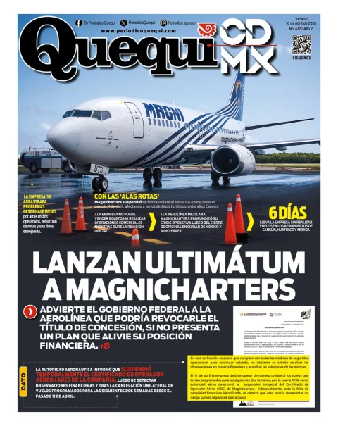 Portada de Quequi CDMX del jueves, 16 de abril de 2026