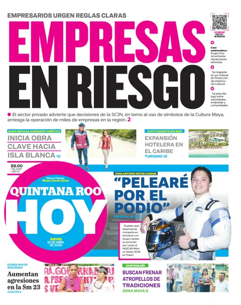 Portada de Quintana Roo Hoy (portada)