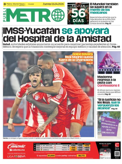 Portada de Publimetro Merida del jueves, 16 de abril de 2026