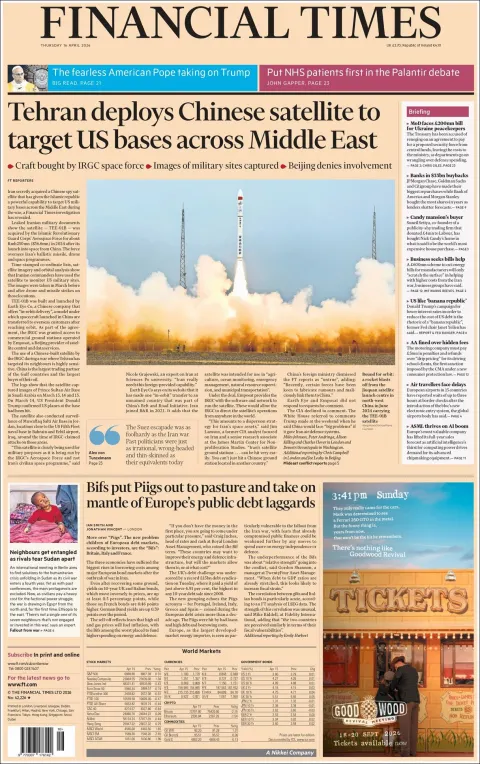 Portada de Financial Times del 2026-04-16