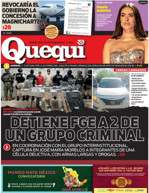 Portada de Quequi (contraportada) del jueves, 16 de abril de 2026