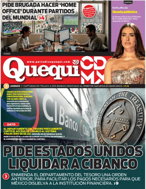 Portada de Quequi CDMX (contraportada) del jueves, 16 de abril de 2026