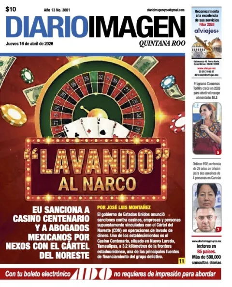 Portada de Diario Imagen Quintana Roo del jueves, 16 de abril de 2026