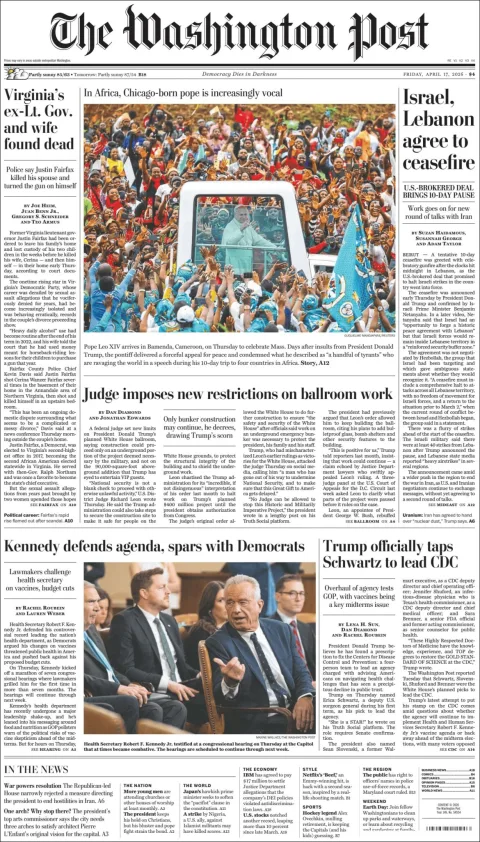 Portada de The Washington Post