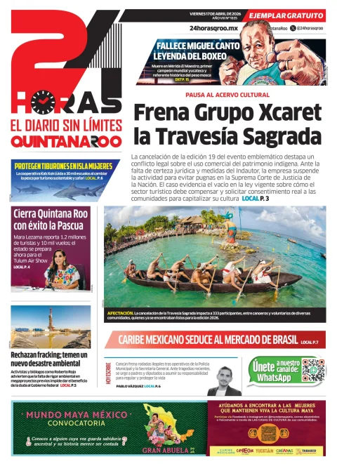 Portada de 24 Horas Quintana Roo