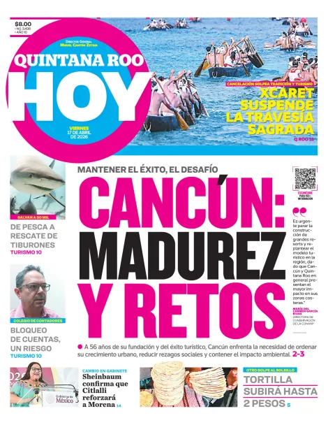 Portada de Quintana Roo Hoy (portada)