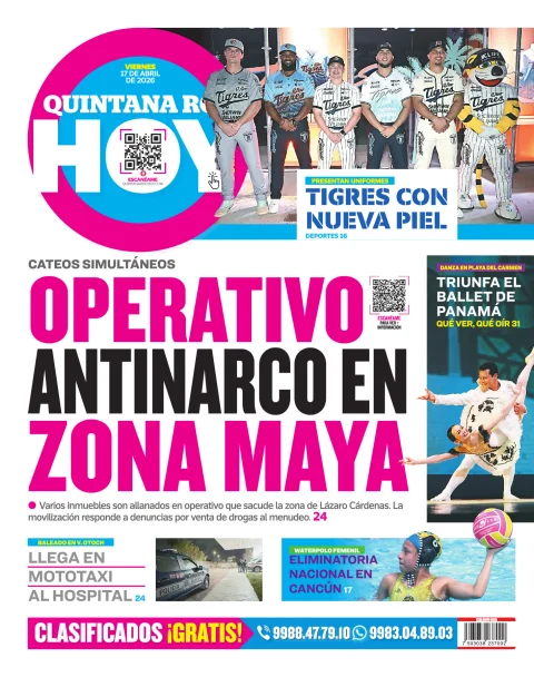 Portada de Quintana Roo Hoy (contraportada)
