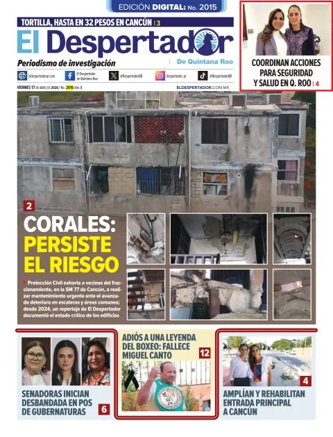 Portada de El Despertador de Quintana Roo del viernes, 17 de abril de 2026