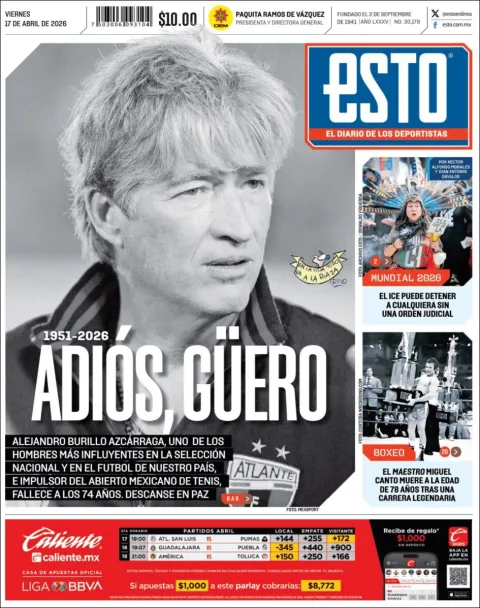Portada de Esto del viernes, 17 de abril de 2026