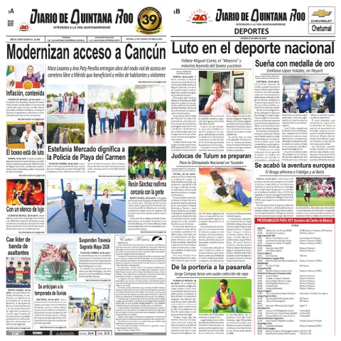 Portada de Diario de Quintana Roo (portada) del viernes, 17 de abril de 2026