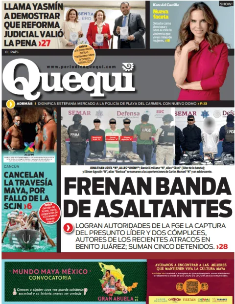 Portada de Quequi (contraportada) del viernes, 17 de abril de 2026