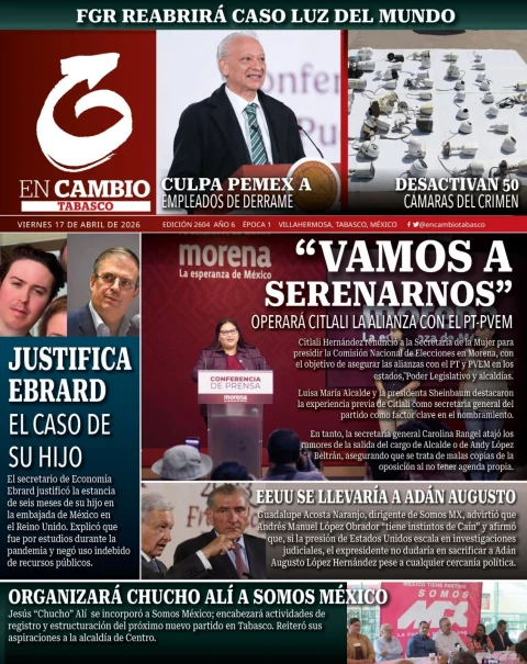 Portada de En Cambio - Tabasco (portada) del viernes, 17 de abril de 2026