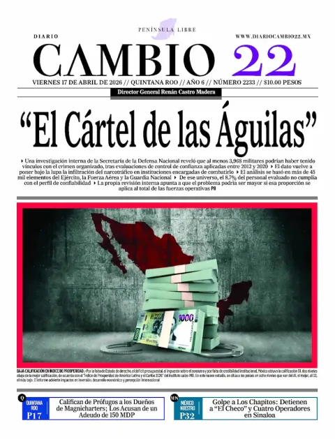 Portada de Diario Cambio 22 (contraportada) del viernes, 17 de abril de 2026