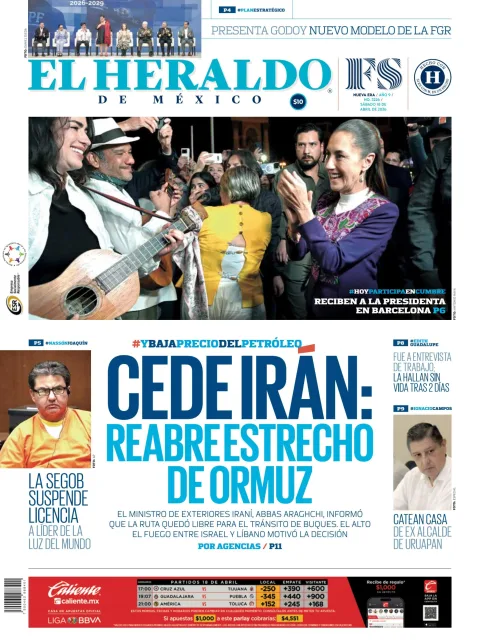 Portada de El Heraldo de Mexico