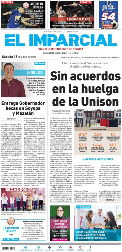 Portada de El Imparcial