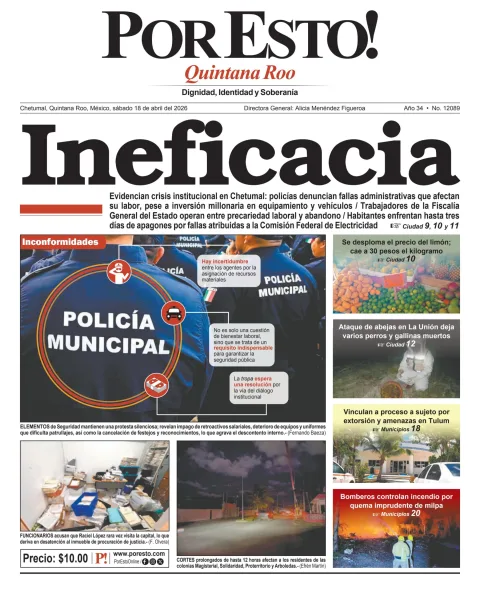 Portada de Por Esto (quintana Roo Chetumal)