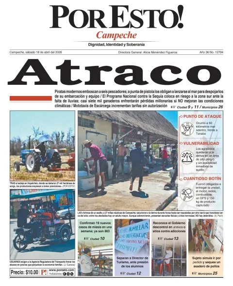 Portada de Por Esto (campeche) del 2026-04-18