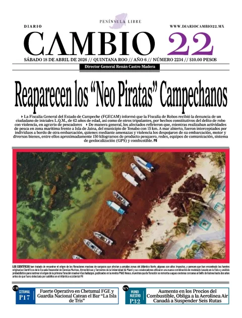 Portada de Diario Cambio 22 (contraportada)