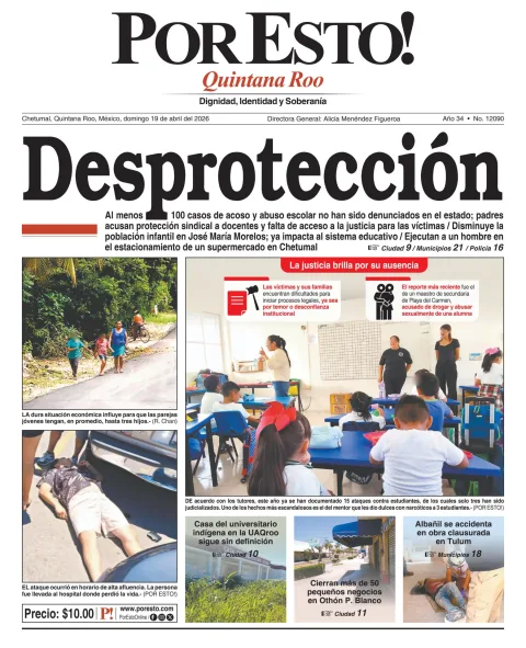 Portada de Por Esto (quintana Roo Chetumal) del domingo, 19 de abril de 2026