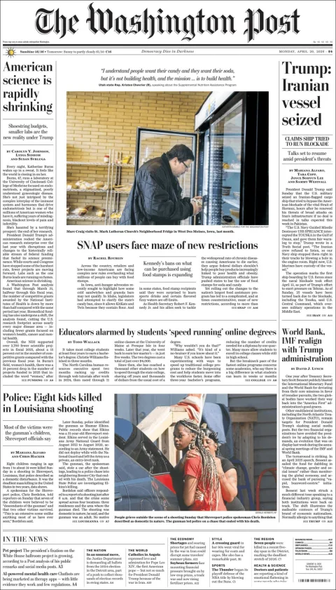 Portada de The Washington Post