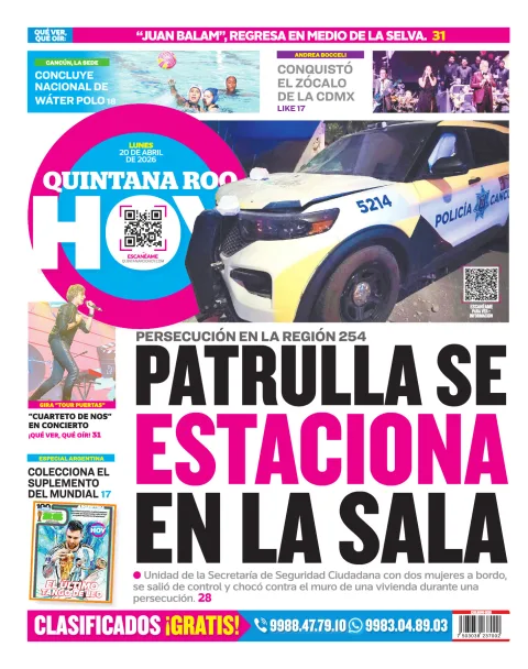 Portada de Quintana Roo Hoy (contraportada)