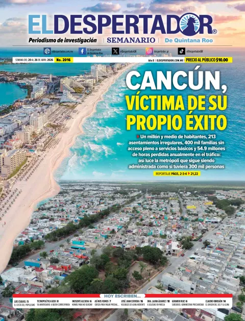 Portada de El Despertador de Quintana Roo del lunes, 20 de abril de 2026