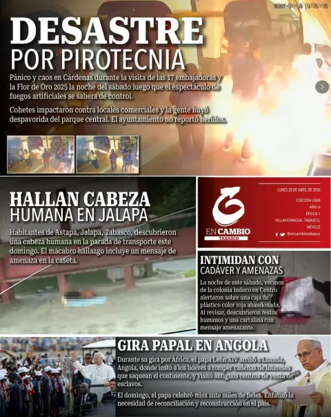 Portada de En Cambio - Tabasco (contraportada) del lunes, 20 de abril de 2026