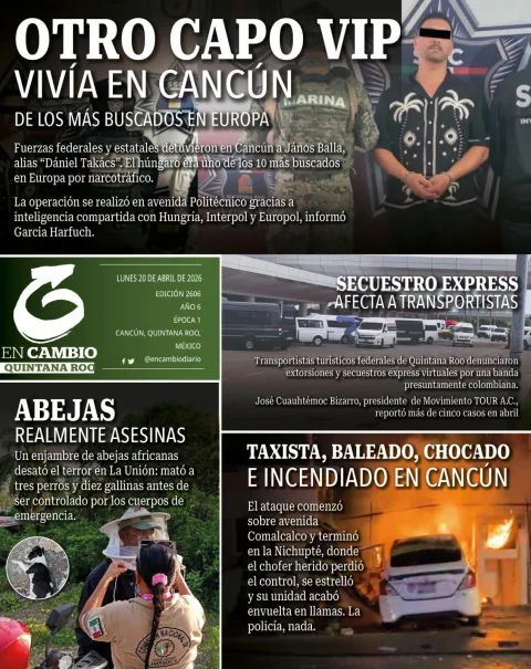 Portada de En Cambio - Quintana Roo (contraportada) del lunes, 20 de abril de 2026