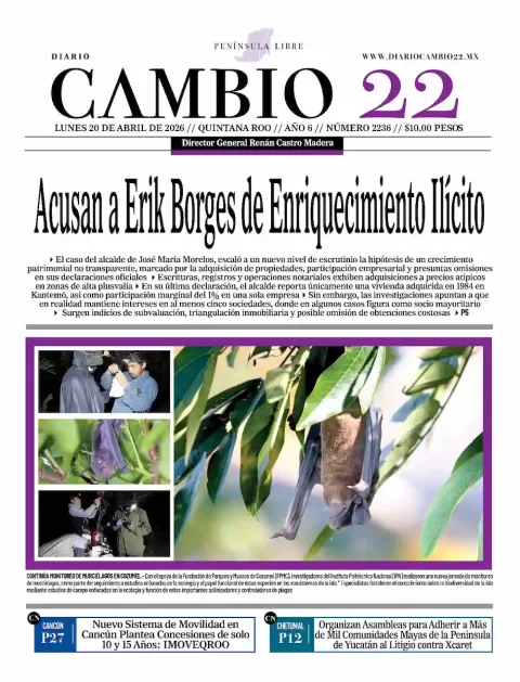 Portada de Diario Cambio 22 (portada) del lunes, 20 de abril de 2026