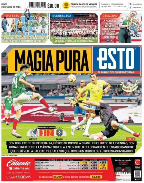 Portada de Esto del lunes, 20 de abril de 2026