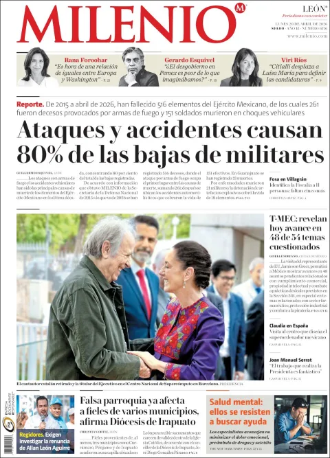 Portada de Milenio Leon del lunes, 20 de abril de 2026